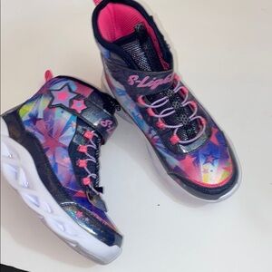 Skechers Pink and Blue High-Top Sneakers